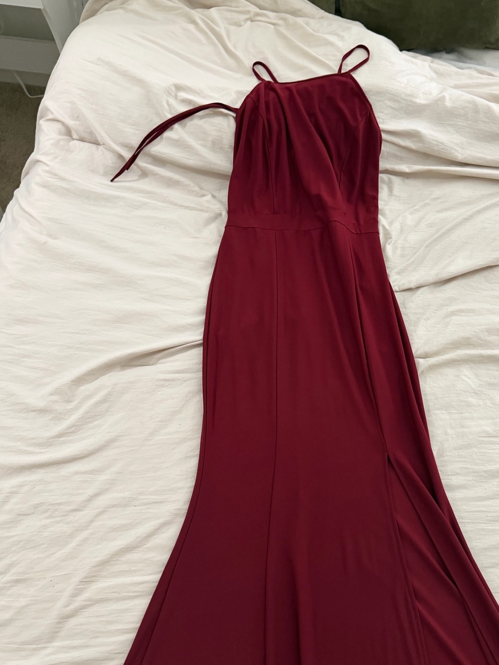 Elegant Burgundy Slip Maxi Dress - Women